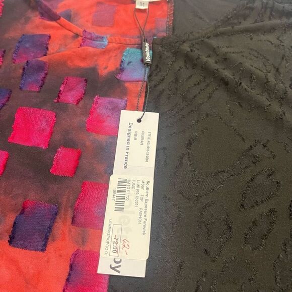 NWT Violet Ruby Top Blouse Lagenlook Stained Glass Size Medium New - Picture 9 of 10